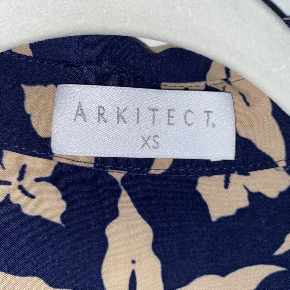 Arkitect Navy and Cream Button Down Shirt Dress - Picture 2 of 3